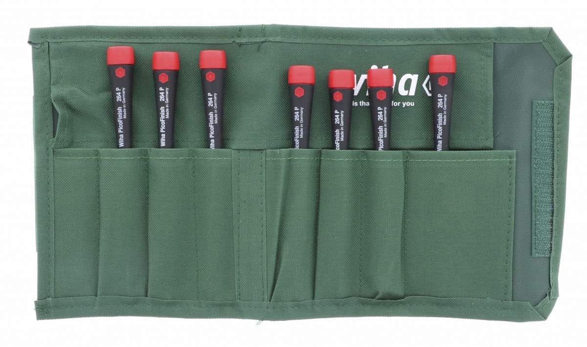 Wiha 26493 PicoFinish Precision Ball End Hex Inch Driver 7 Piece Set in Canvas Pouch - Image 1