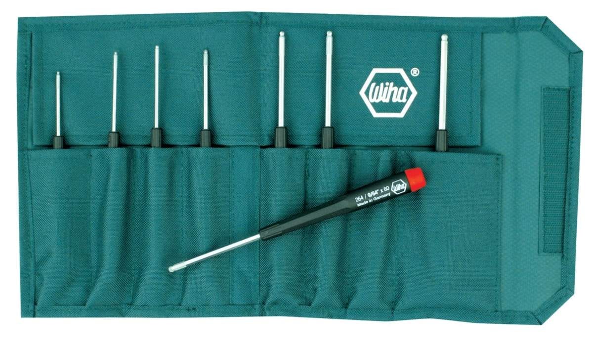 Wiha 26499 Precision Ball End Hex Inch Driver 8 Piece Set in Canvas Pouch - Image 1