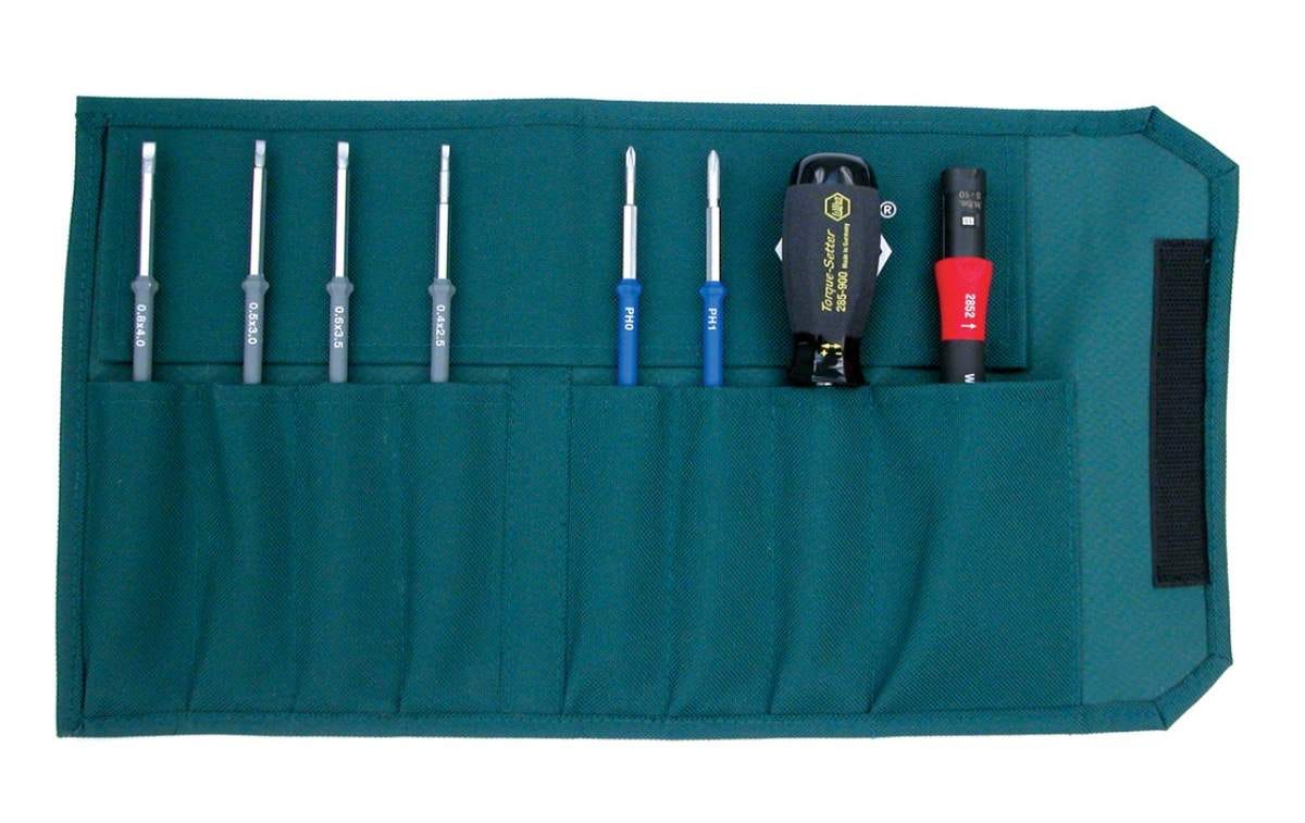 Wiha 28596 TorqueControl 8 Piece Slotted/Phillips Blade Set in Canvas Pouch - Image 1