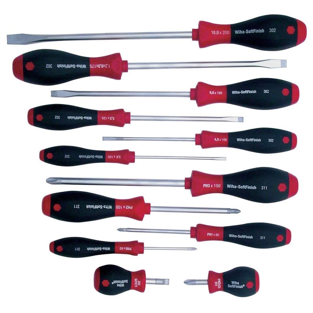 Wiha 30297 SoftFinish Slotted/Phillips Screwdriver 12 Piece Set - Image 1