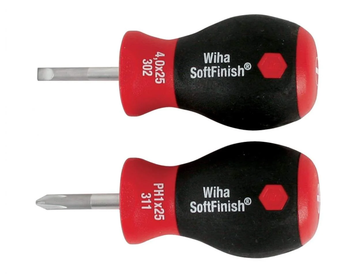 Wiha 31190 SoftFinish Stubby Slotted 4.0mm/Phillips #1 2 Piece Set - Image 1
