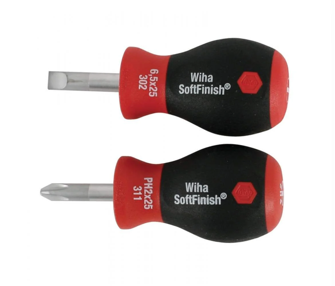 Wiha 31191 SoftFinish Stubby Slotted 6.5mm/Phillips #2 2 Piece Set - Image 1