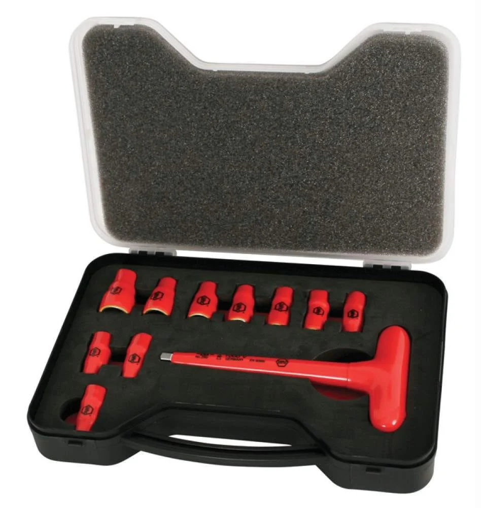 Wiha 31394 Insulated 1/4" Drive T-Handle and Inch Sockets 11 Piece Set - Image 1