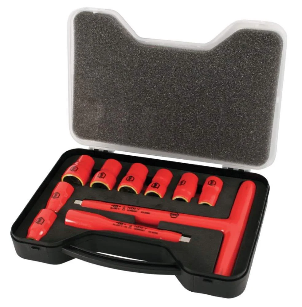Wiha 31496 Insulated 3/8" Drive T-Handle and Inch Sockets 10 Piece Set - Image 1