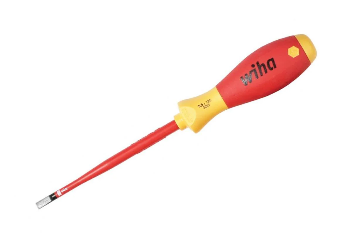 Wiha 32058 Insulated Slim Slotted Screwdriver 6.5 - Image 1