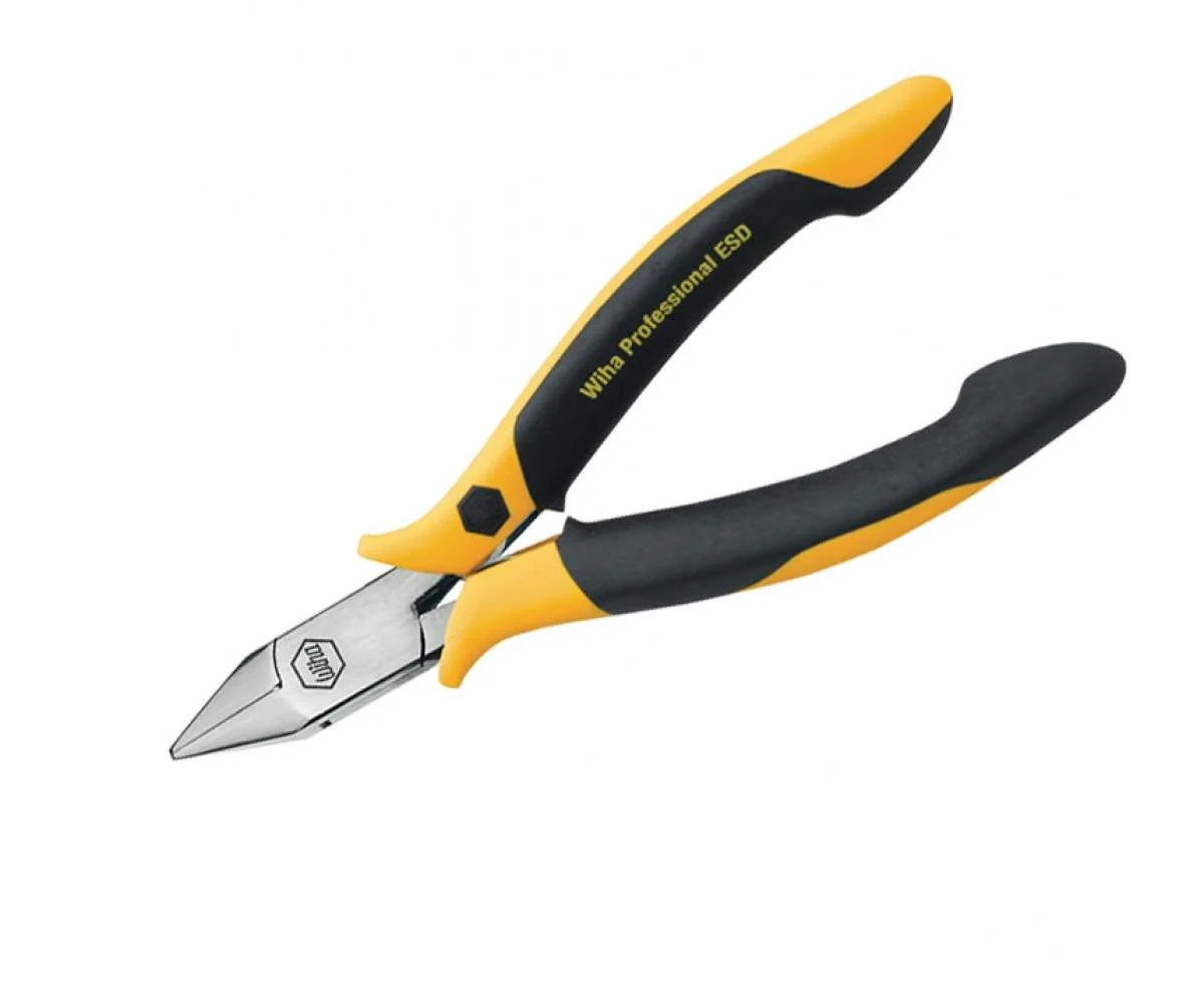 Wiha 32704 ESD Safe Precision Small Tapered Head With Hollow Ground Back Flush Cutters - Image 1