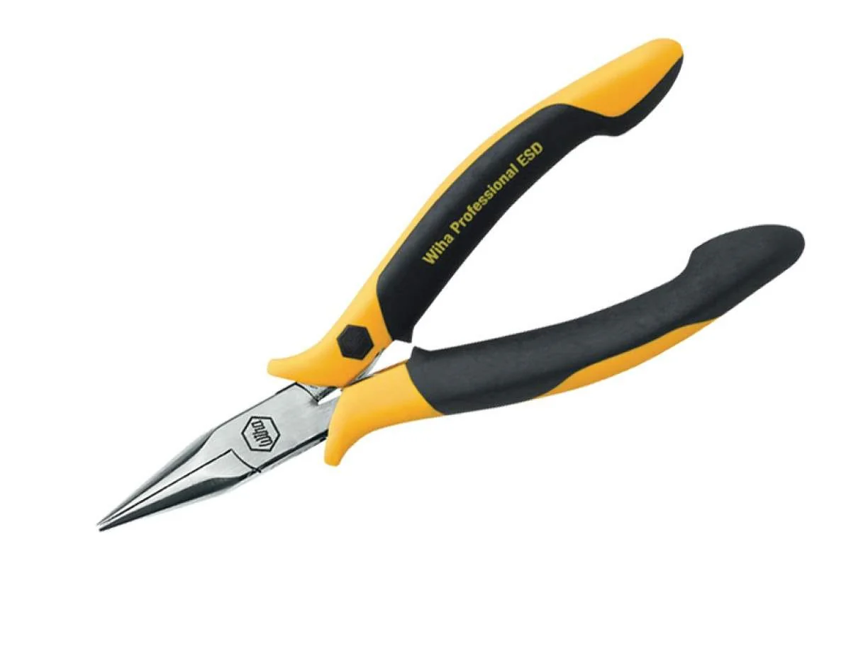 Wiha 32742 ESD Safe Precision Short Snipe (Chain) Nose Striaght Serrated Jaws Pliers - Image 1