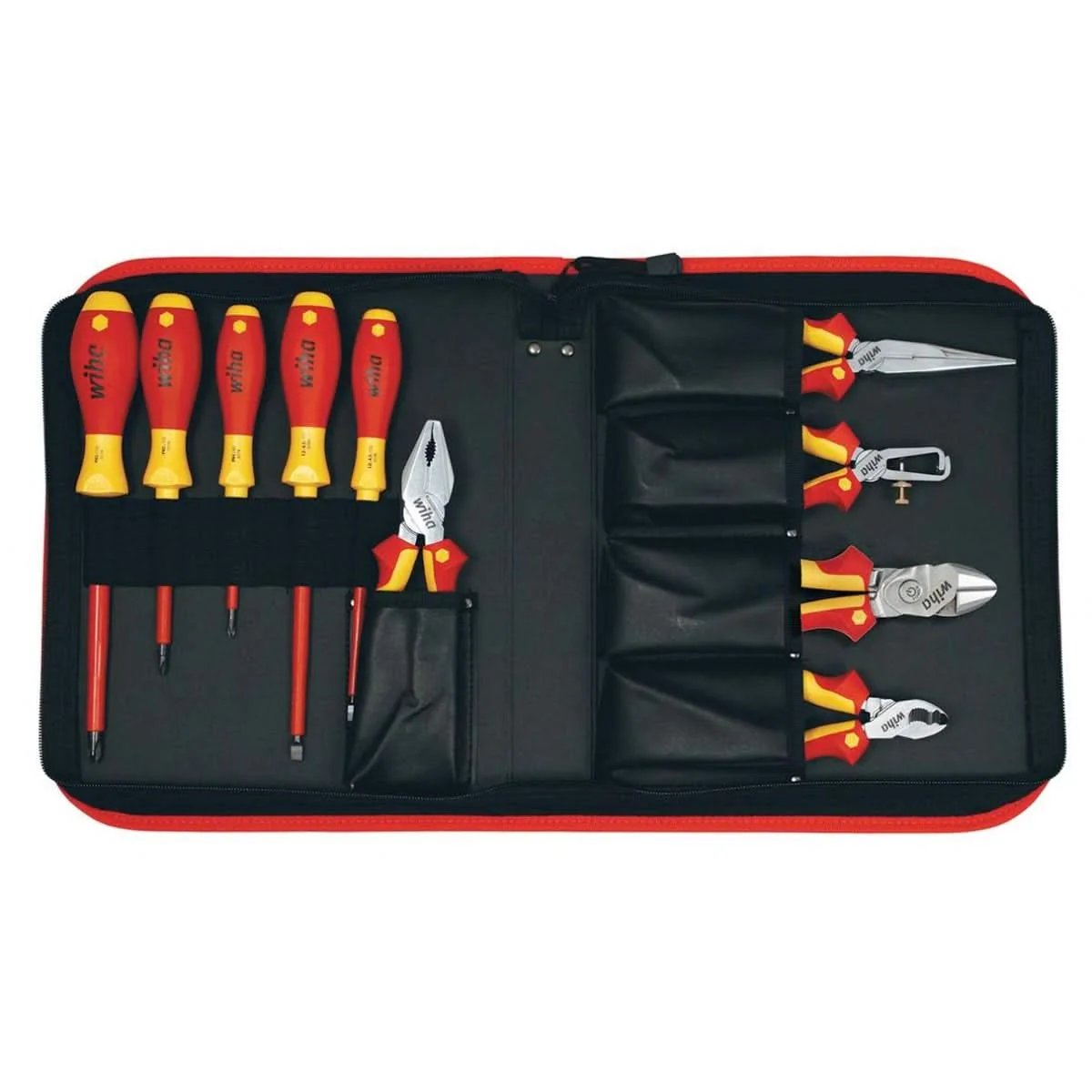 Wiha 32891 Insulated Pliers/Cutters/Screwdrivers 10 Piece Set in Zipper Case - Image 1