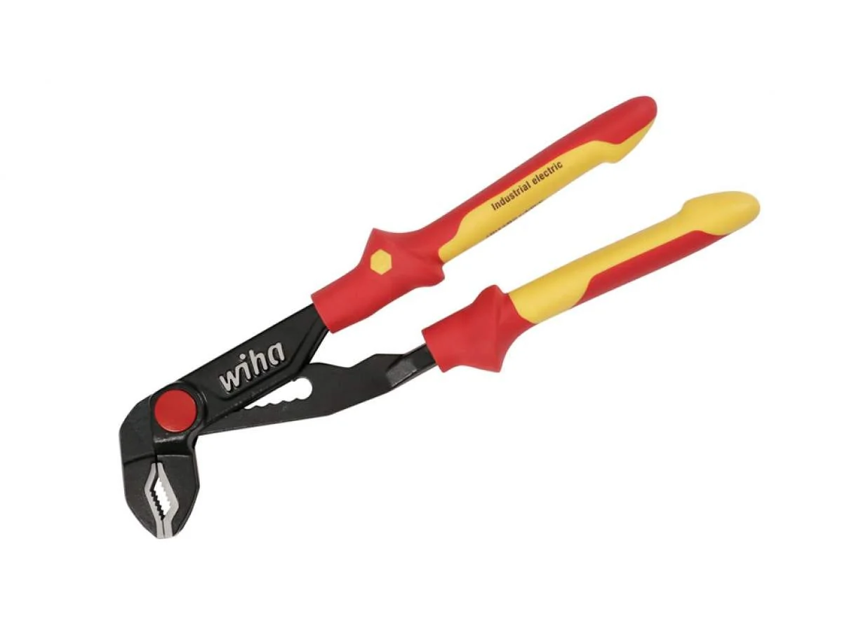 Wiha 32956 Insulated Industrial Push Button Water Pump Pliers 10" - Image 1