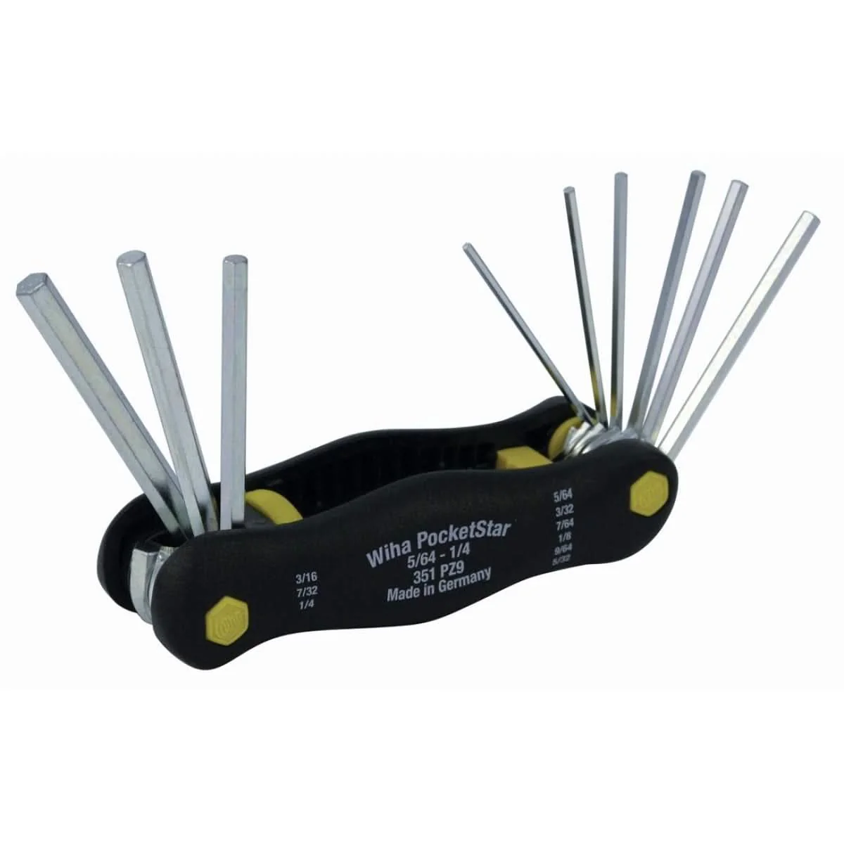 Wiha 35197 PocketStar Fold Out Hex 9 Piece Inch Set 5/64"-1/4" - Image 1