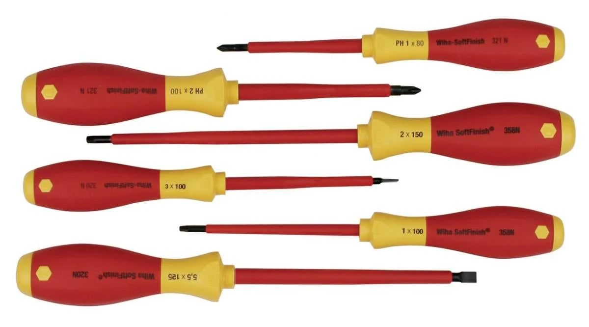 Wiha 35891 Insulated Slotted 3.0mm, 5.5mm/Phillips/Square Screwdrivers 6 Piece Set - Image 2