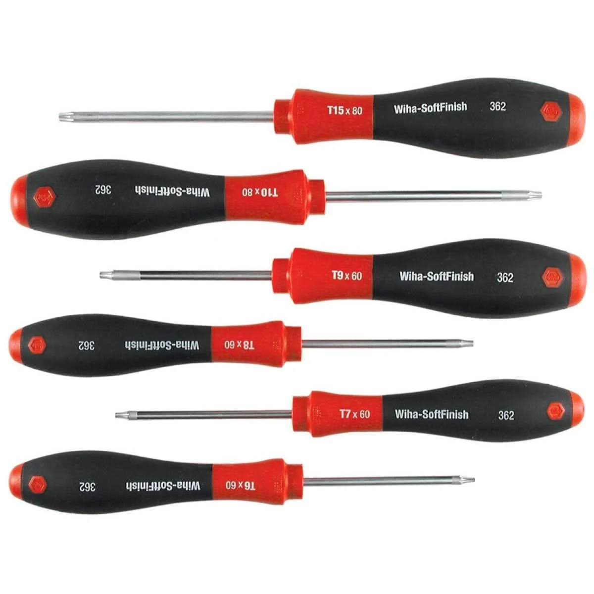 Wiha 36291 SoftFinish Torx Screwdriver 6 Piece Set T6-T15 - Image 1