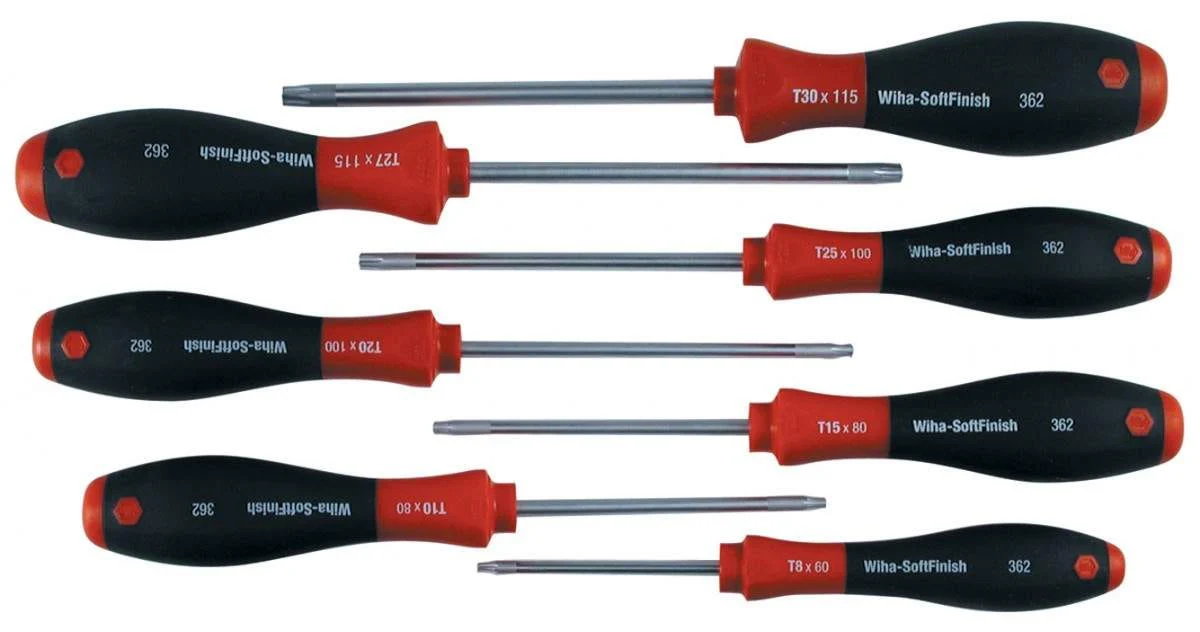 Wiha 36298 SoftFinish Security Torx Screwdriver 7 Piece Set T7s-T25s - Image 1