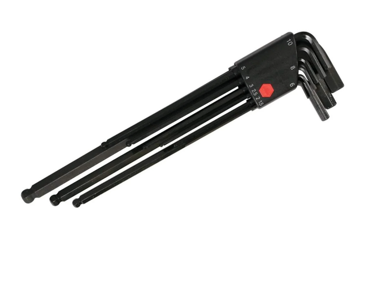 Wiha 36990 Ball End Hex Long Arm L-Key Black Metric 9 Piece Set