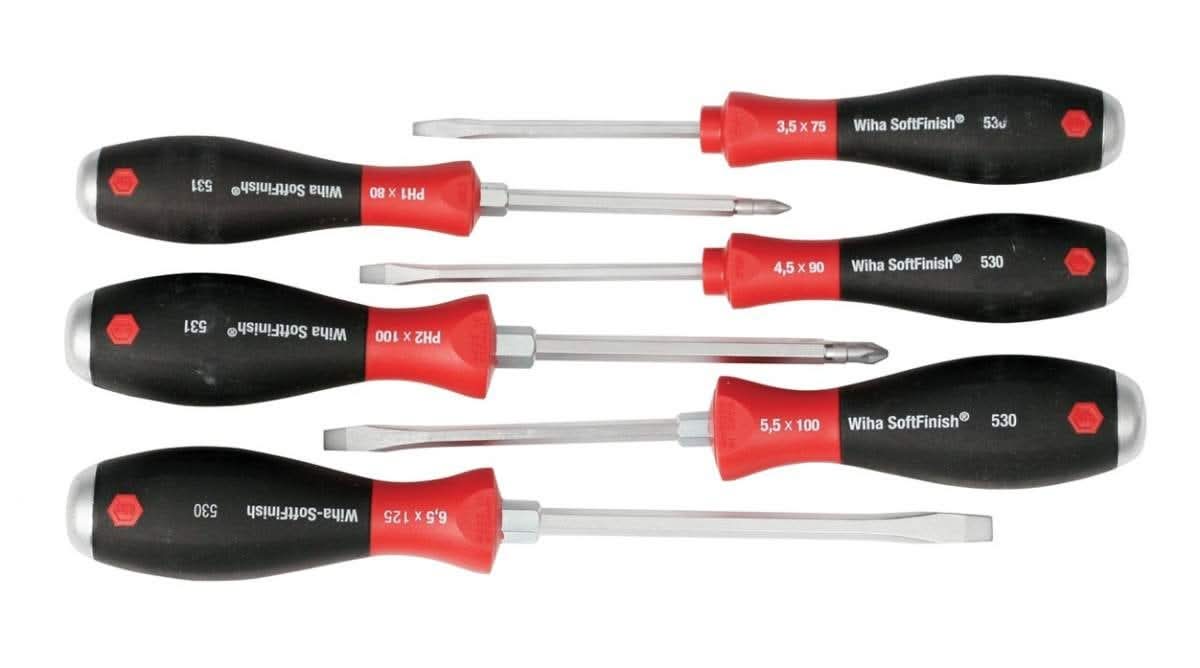 Wiha 53096 SoftFinish Extra Heavy Duty Slotted/Phillips 6 Piece Set - Image 2