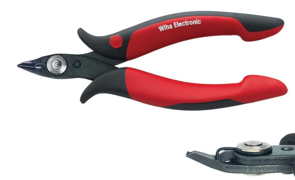 Wiha 56813 Electronic Diagonal Cutters Full Flush With Wire Trapping Spring - Image 1