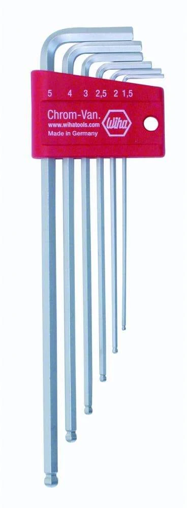 Wiha 66995 Ball End Hex L Key Chrome Metric 6 Piece Set - Image 2