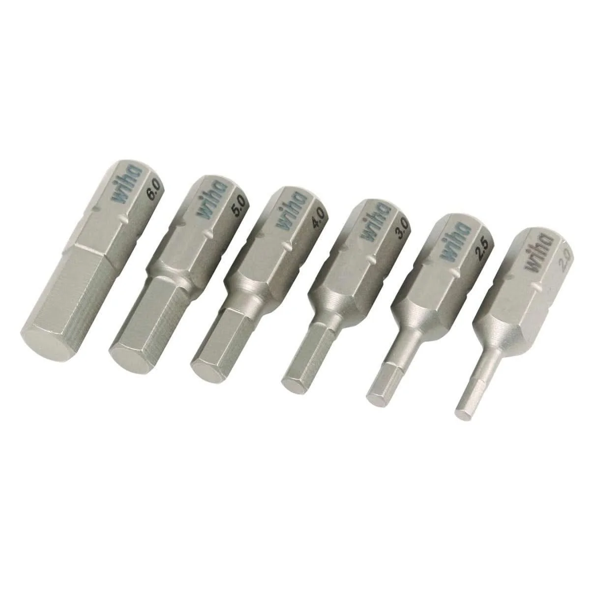 Wiha 71397 Hex Metric Insert Bit 2.0mm - 6.0mm 6 Pack - Image 1