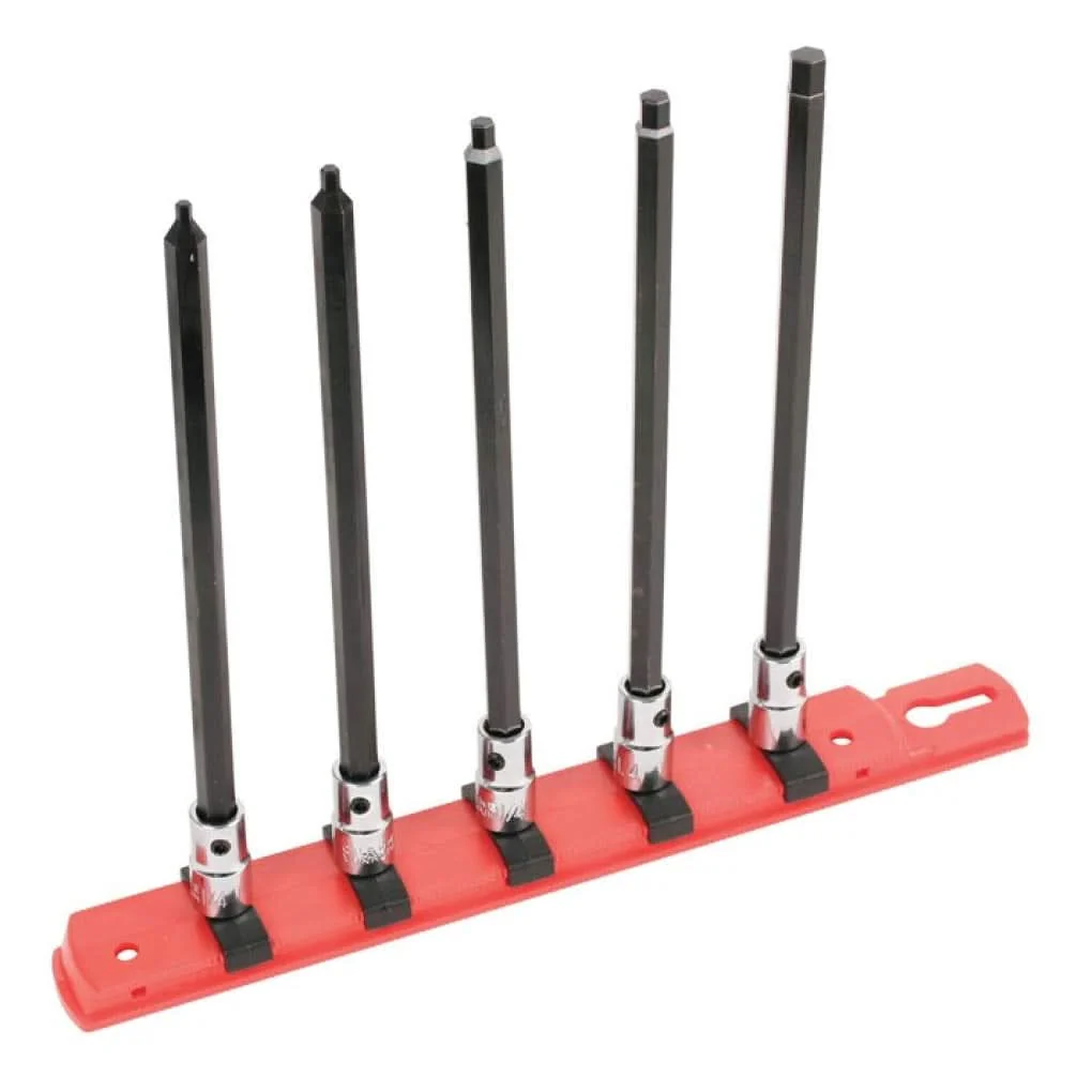 Wiha 77192 Hex Metric 6" Long Bit Socket 1/4" Square Drive 5 Piece Set - Image 1