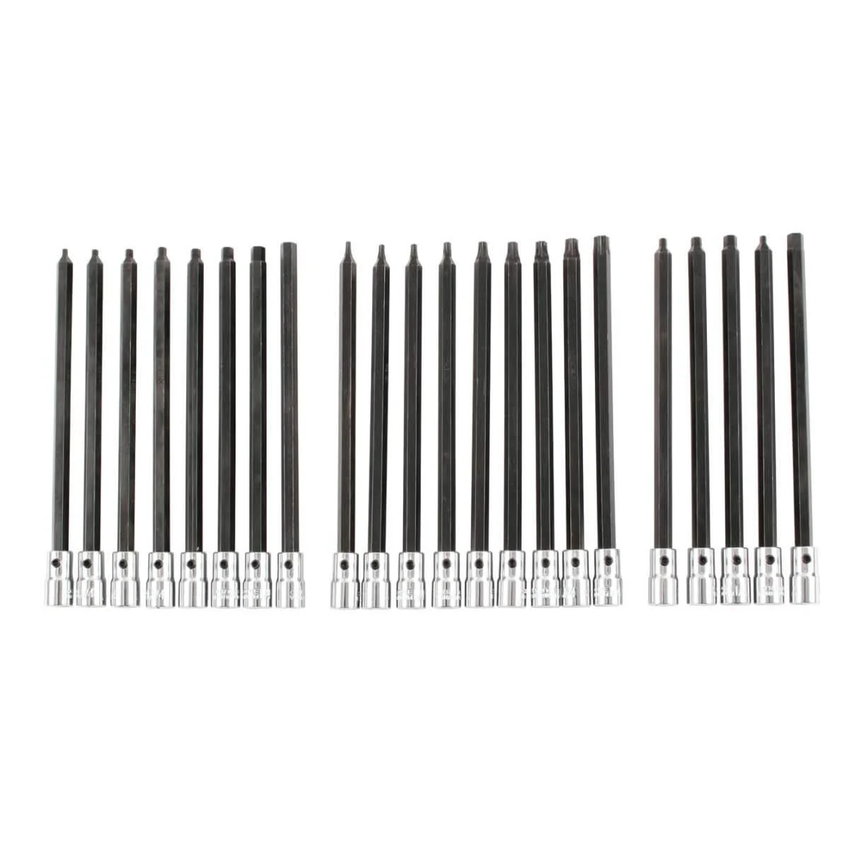 Wiha 77198 Hex/Torx 6" Long Bit Socket 1/4" Square Drive 22 Piece Set - Image 1