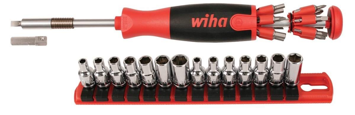 Wiha 77793 26-in-1 Ultra Driver Tradesman Socket Set with Square Socket adapter 41 piece set - Image 2