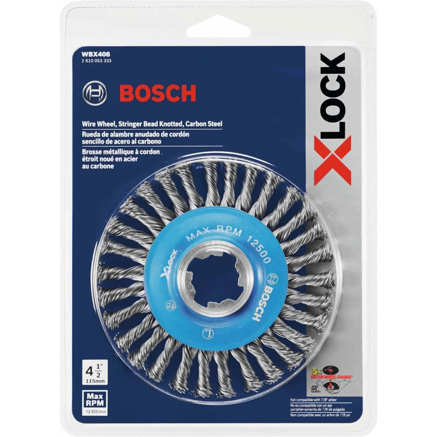 Bosch WBX408 X-Lock 4-1/2" Wire Wheel, Stringer Bead Knotted, Carbon Steel - Image 2