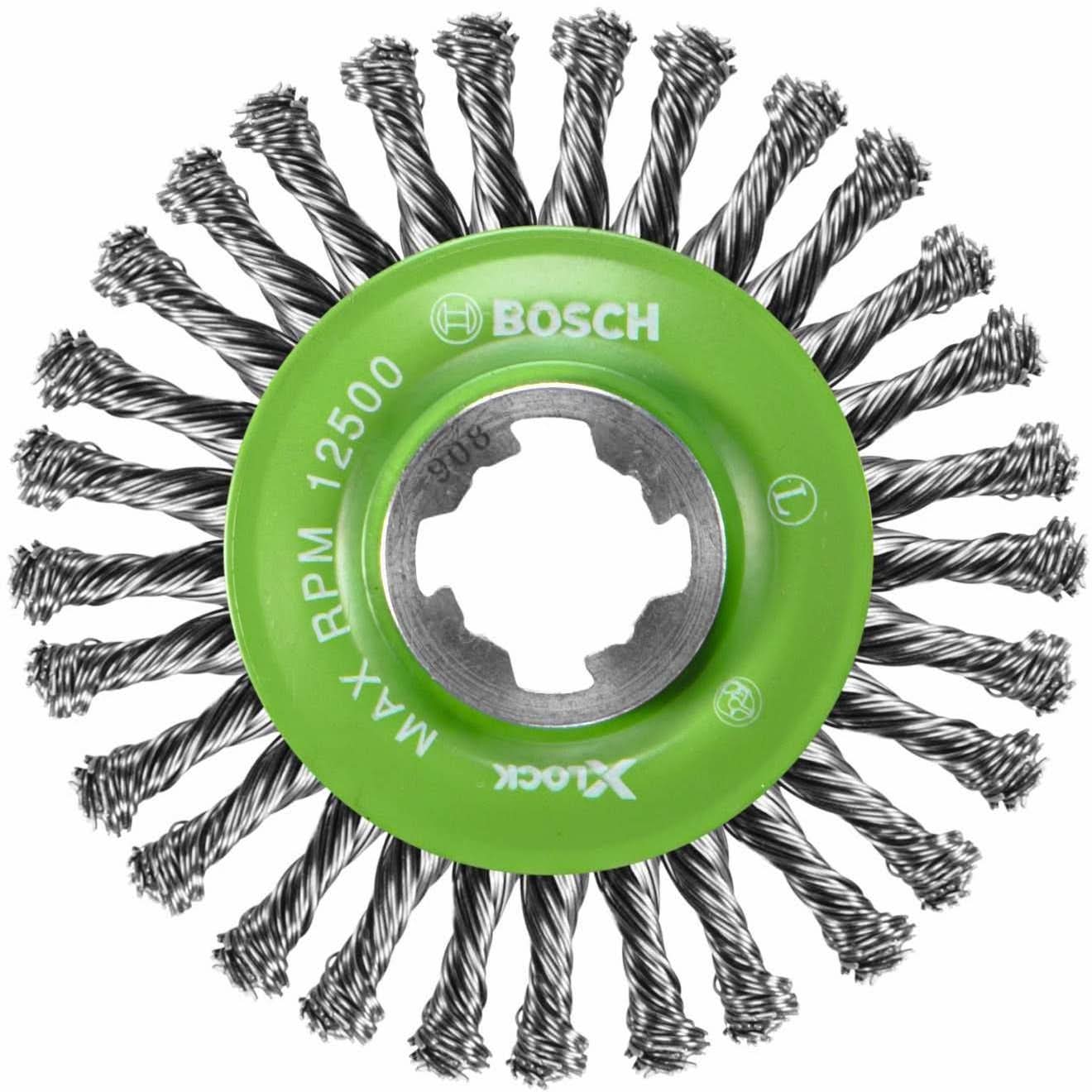 Bosch WBX409 X-Lock 4-1/2″ Wire Wheel, Stringer Bead Knotted, Stainless Steel