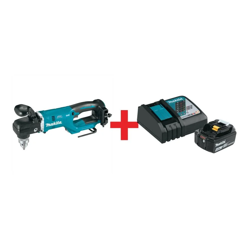 Makita 18V LXT Brushless 1/2 in. Right Angle Drill with 18V 4.0Ah Battery & Charger Starter Pack - Image 1