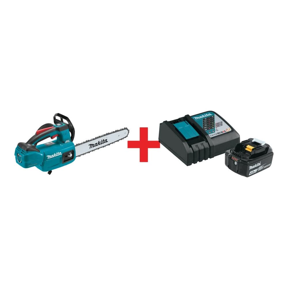 Makita 18V LXT Brushless 12 in. Top Handle Chain Saw with 18V 4.0Ah Battery & Charger Starter Pack - Image 1