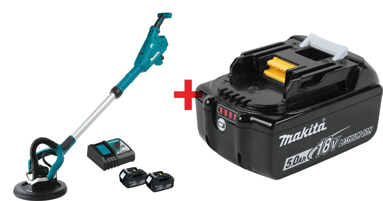 Makita 18V LXT Lithium-Ion Brushless Cordless 9" Drywall Sander Kit, AWS Capable (5.0Ah) with Battery - Image 3