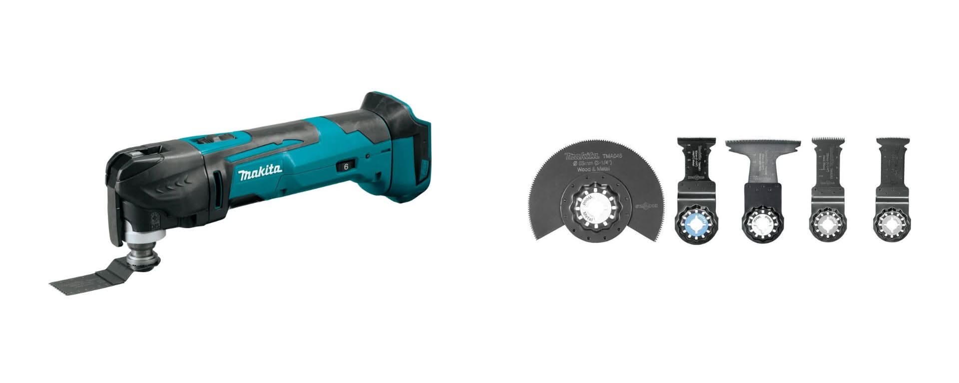 Makita Makita XMT03Z 18V LXT Cordless Multi-Tool with 5-Piece Starlock Oscillating Blade Set (Bare Tool) - Image 1