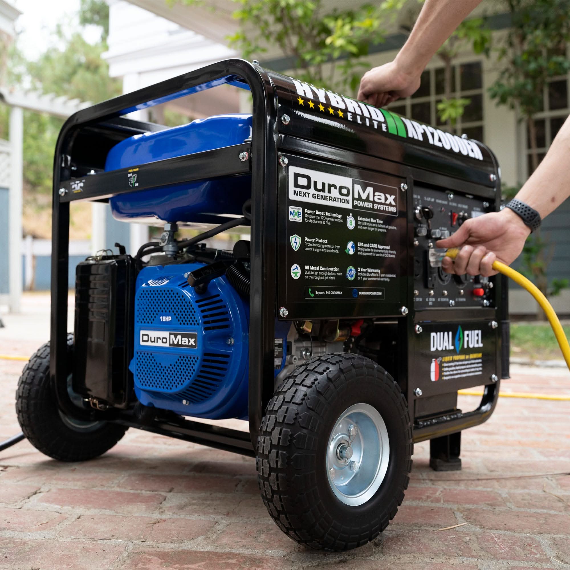 DuroMax XP12000EH 12,000-Watt 457cc Portable Dual Fuel Gas Propane Generator - Image 3
