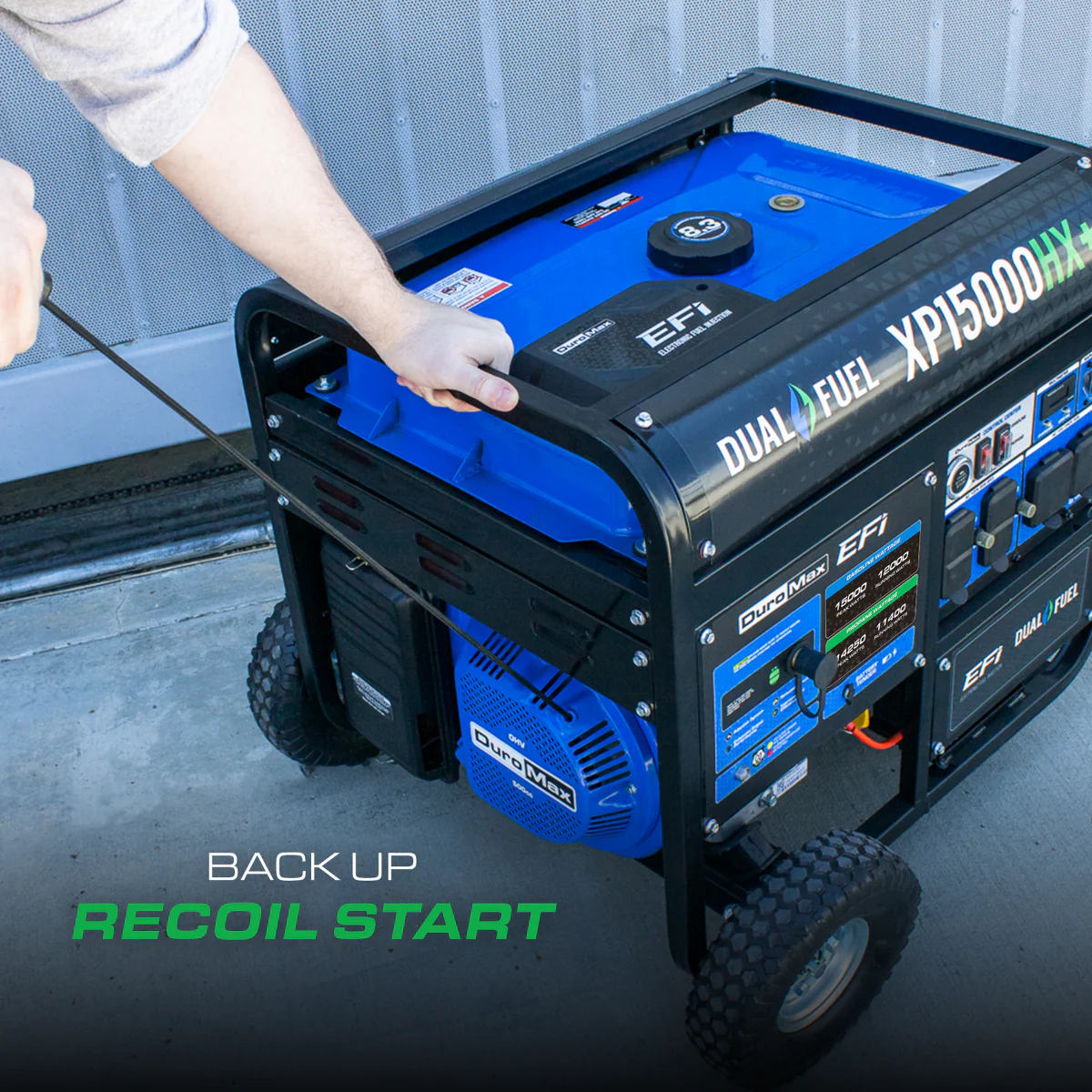 Duromax XP15000HX+ Electric Start 15,000 Watt Dual-Fuel EFI Portable Generator - Image 2