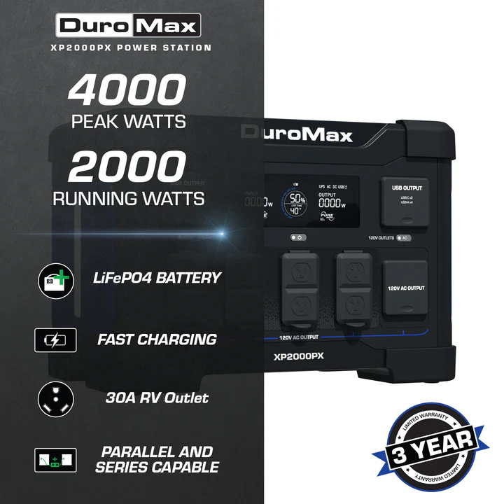 Duromax XP2000PX 2000 Watt LiFePO4 Portable Battery Backup Power Station - Image 2