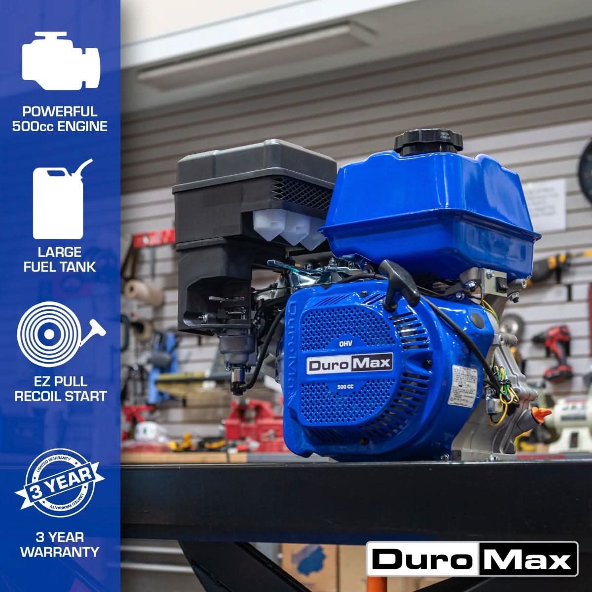 Duromax XP20HP 500cc 1" Shaft Recoil Start Gasoline Engine - Image 2