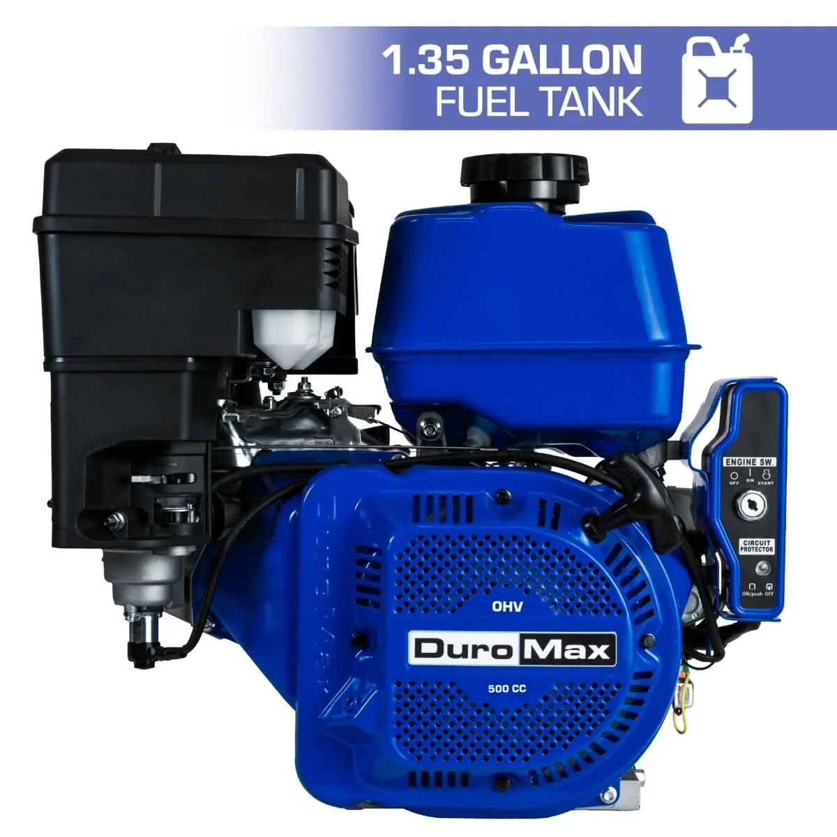 Duromax XP20HPE 500cc 1" Shaft Recoil/Electric Start Gasoline Engine - Image 3