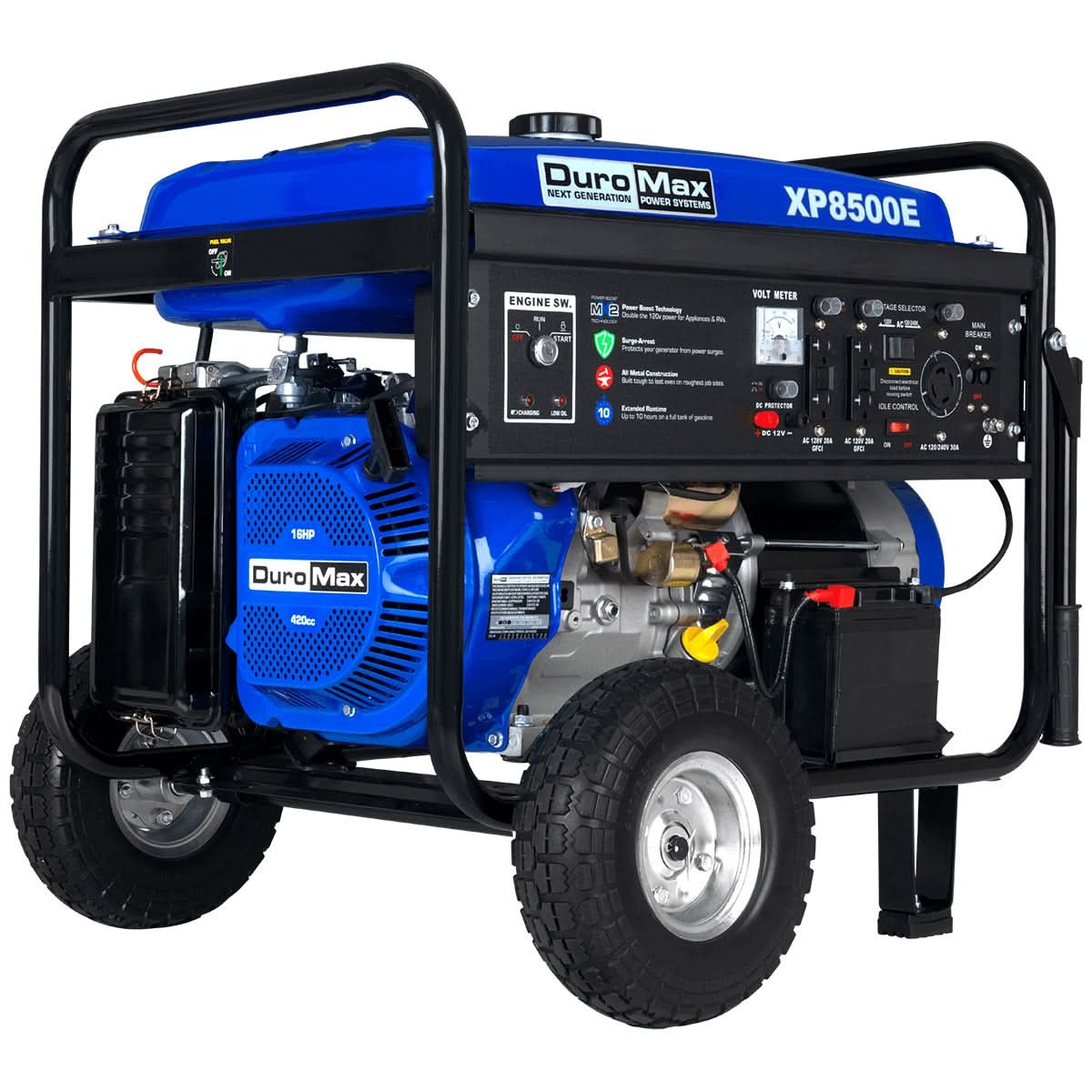 DuroMax XP8500E 8,500-Watt 420cc Gas Generator w/ Electric Start and Wheel Kit - Image 1