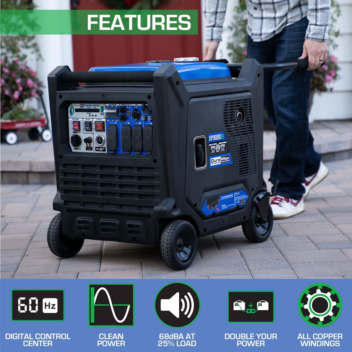 DuroMax XP9000iH 9,000-Watt 459cc Dual Fuel Digital Inverter Hybrid Portable Generator - Image 2