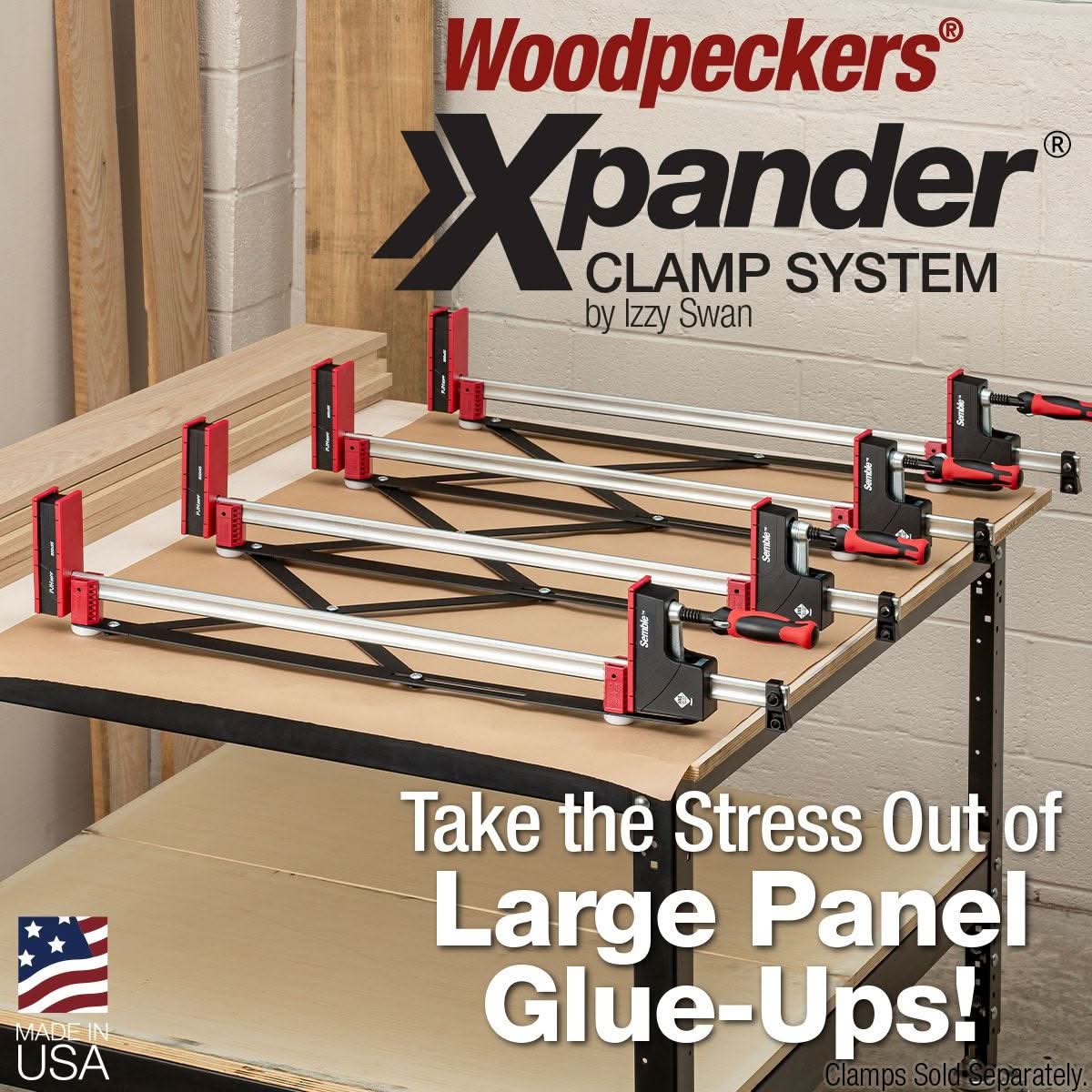 Woodpeckers XPANDER-2430 Xpander Clamp System - Compatible with Parallel Jaw Clamps 24 in. - 40 in. - Image 2