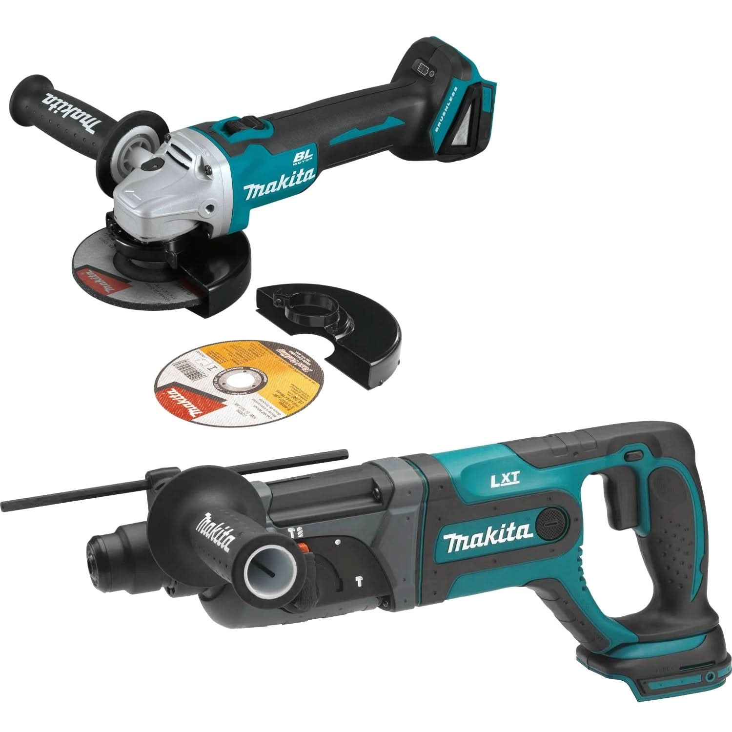 Makita 18V LXT Cordless 7/8" Rotary Hammer plus 18V LXT Brushless 4-1/2 in. / 5 in. Cut-Off Angle Grinder with Electric Brake - Image 1