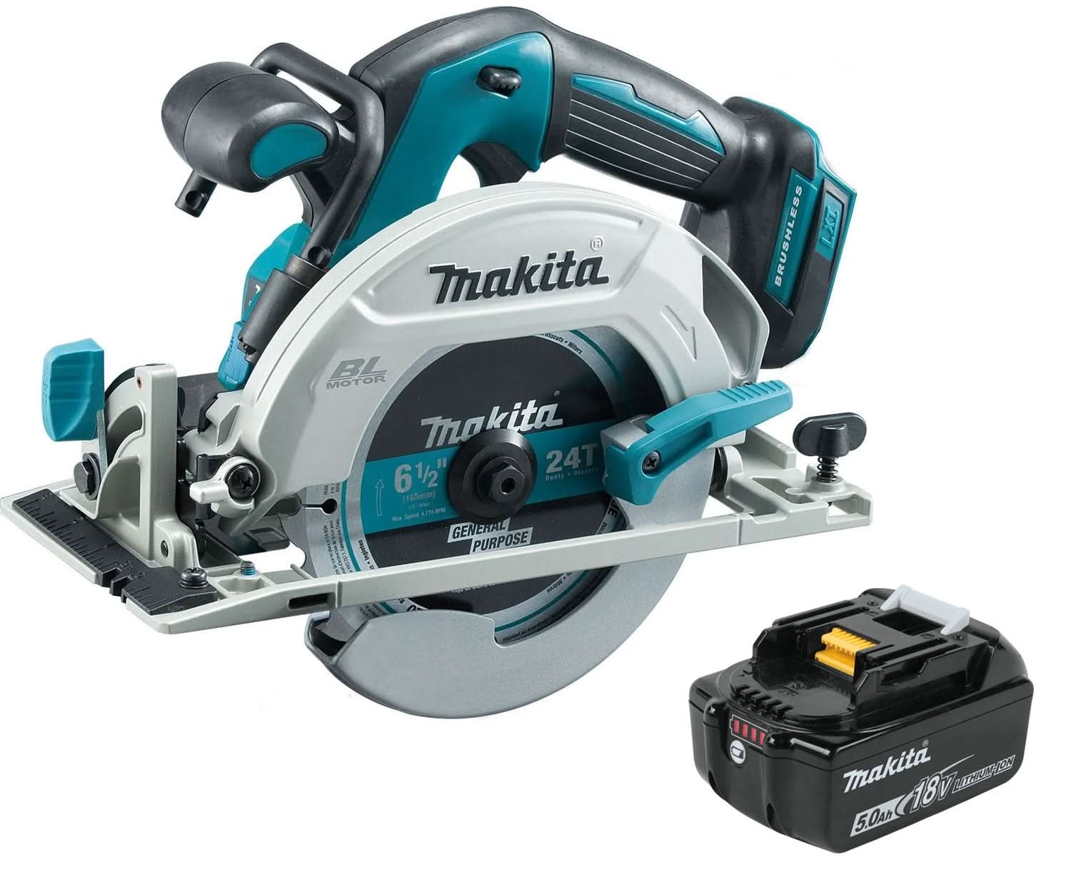 Makita XSH03Z 18V LXT Brushless Cordless 6-1/2″ Circular Saw w/ 5.0Ah Battery