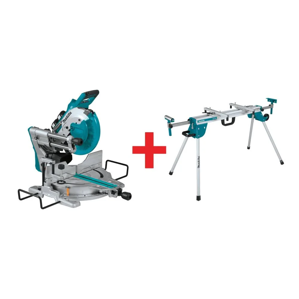 Makita 18V X2 (36V) Brushless 10" Dual-Bevel Sliding Compound Miter Saw 5.0Ah Kit w/ Folding Stand - Image 1