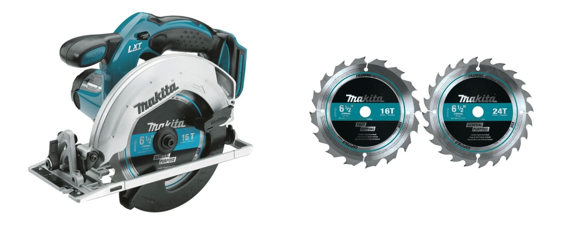 Makita 18V LX-Tooth Cordless 6-1/2" Circular Saw with 2-Piece Carbide-Tipped Circular Saw Blade (Bare Tool) - Image 1