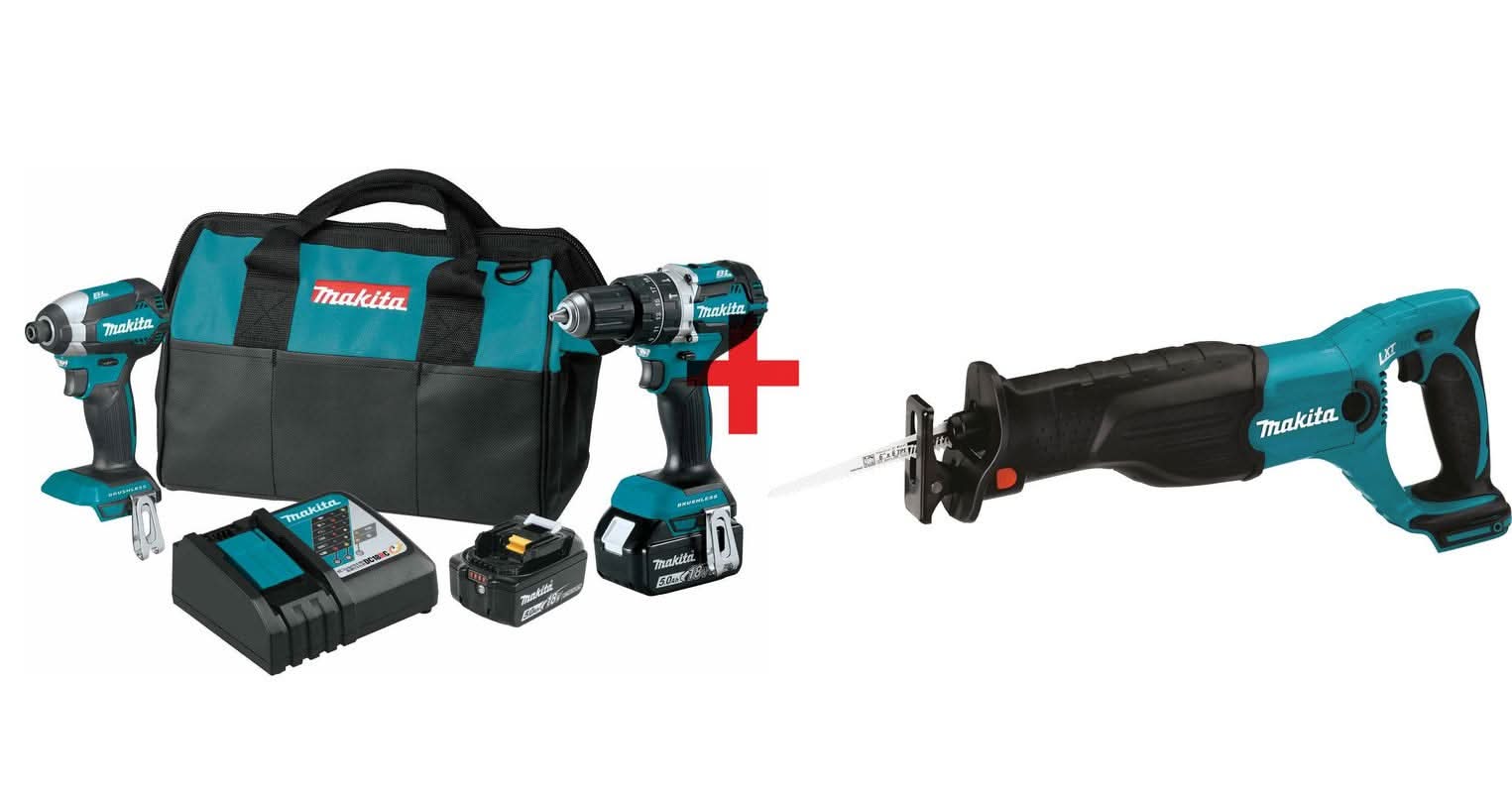 Makita 18V LXT Brushless Cordless 2-Piece Combo 5.0Ah Kit plus 18V LXT Cordless Reciprocating Saw, Tool Only - Image 3